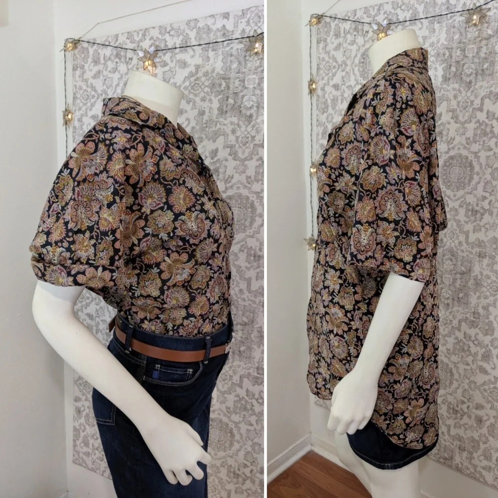 Vintage Valentino Paisley Button-Down Relaxed Fit Shirt - Picture 5 of 7